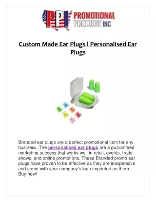 Custom Made Ear Plugs l Personalised Ear Plugs