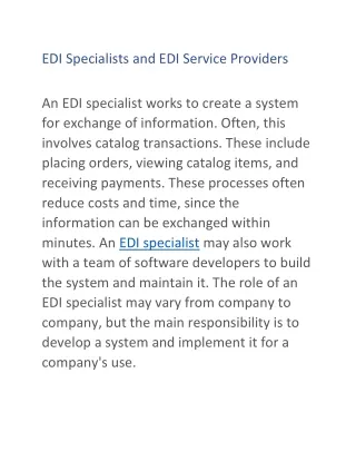edi specialists and edi service providers