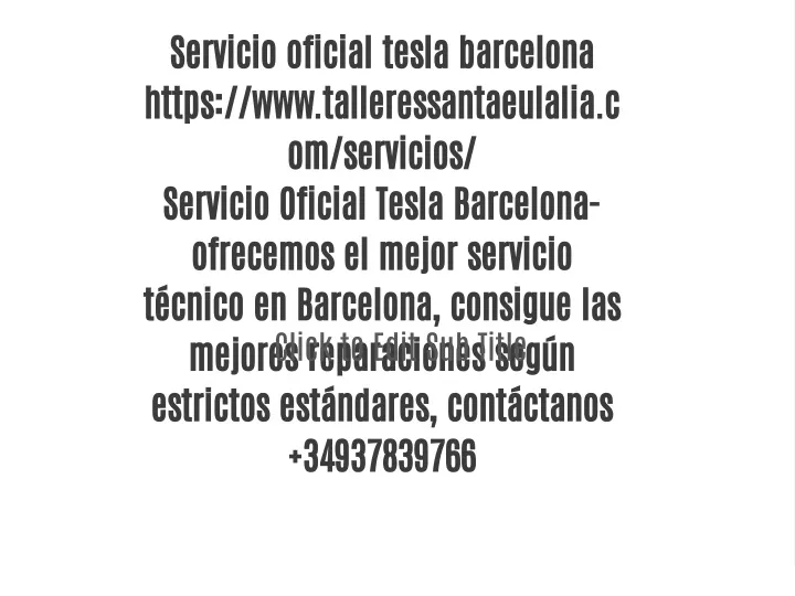 servicio oficial tesla barcelona https