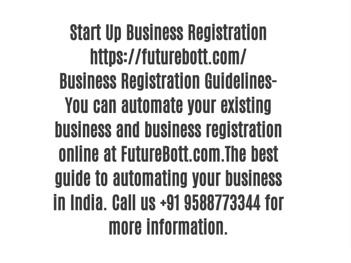 start up business registration https futurebott