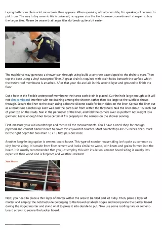 Installing Tile Floor In 5 Steps