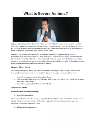 what is severe asthma
