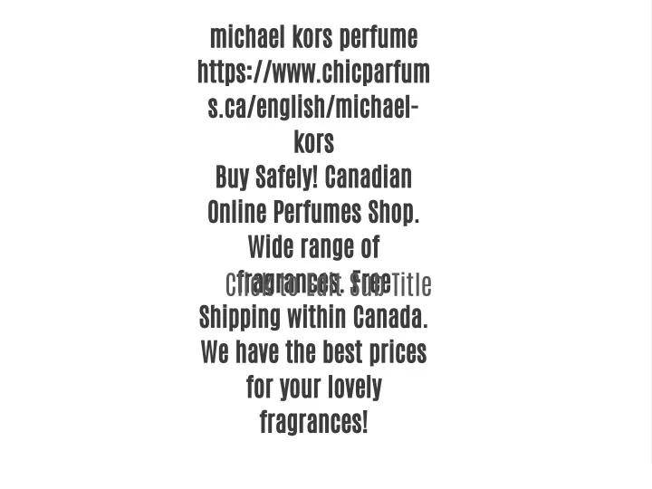 michael kors perfume https www chicparfum