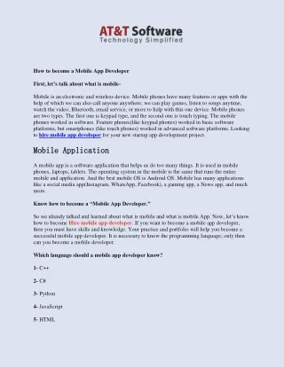 How to become a Mobile App Developer