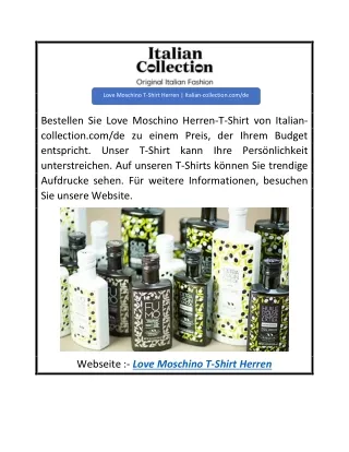 Love Moschino T-Shirt Herren Italian-collection.comde