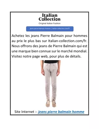jeans pierre balmain homme Italian-collection.comfr