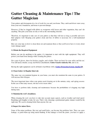 Gutter Cleaning & Maintenance Tips | The Gutter Magician