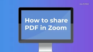 How to share content from a PDF file in a Zoom Call