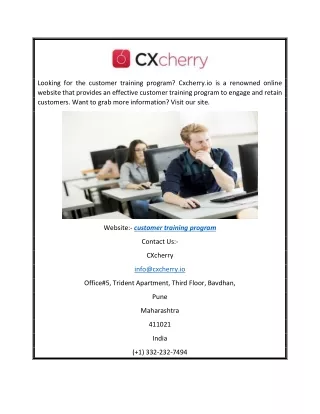 looking for the customer training program
