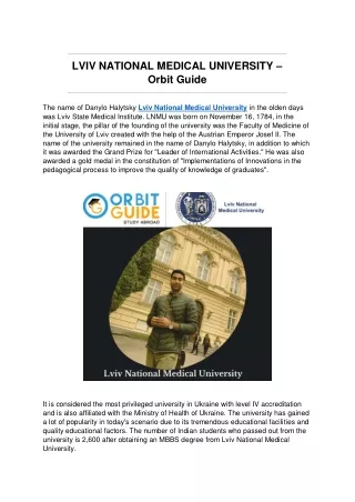 lviv national medical university orbit guide