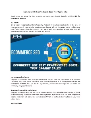 ecommerce seo best practices to boost your