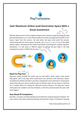 Gain Maximum Online Lead Generation Space With a Great Investment