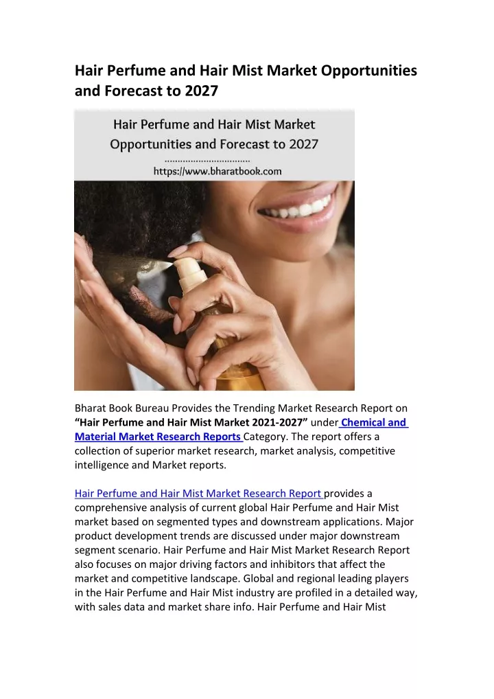 hair perfume and hair mist market opportunities