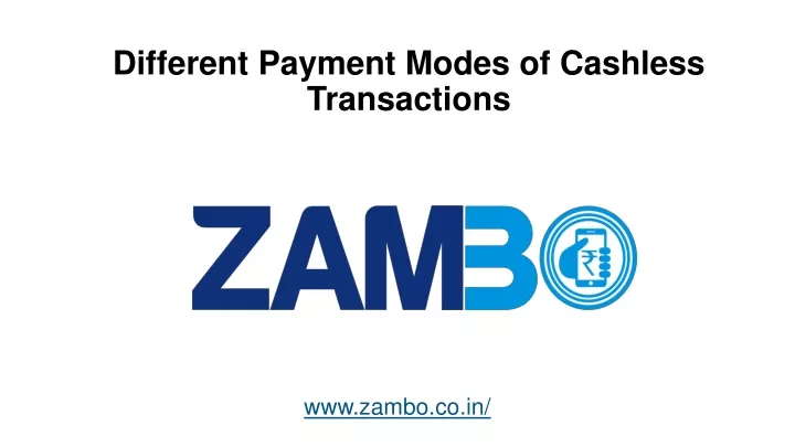 different payment modes of cashless transactions