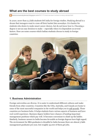 What are the best courses to study abroad