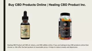 Buy CBD Products Online  Healing CBD Product Inc.