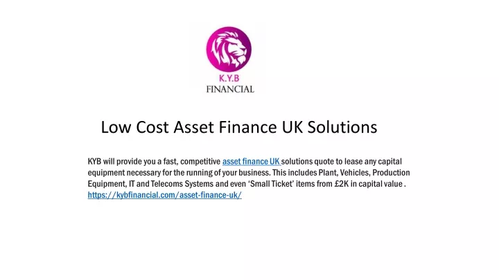 low cost asset finance uk solutions
