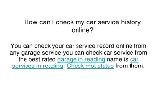 how can i check my car service history online