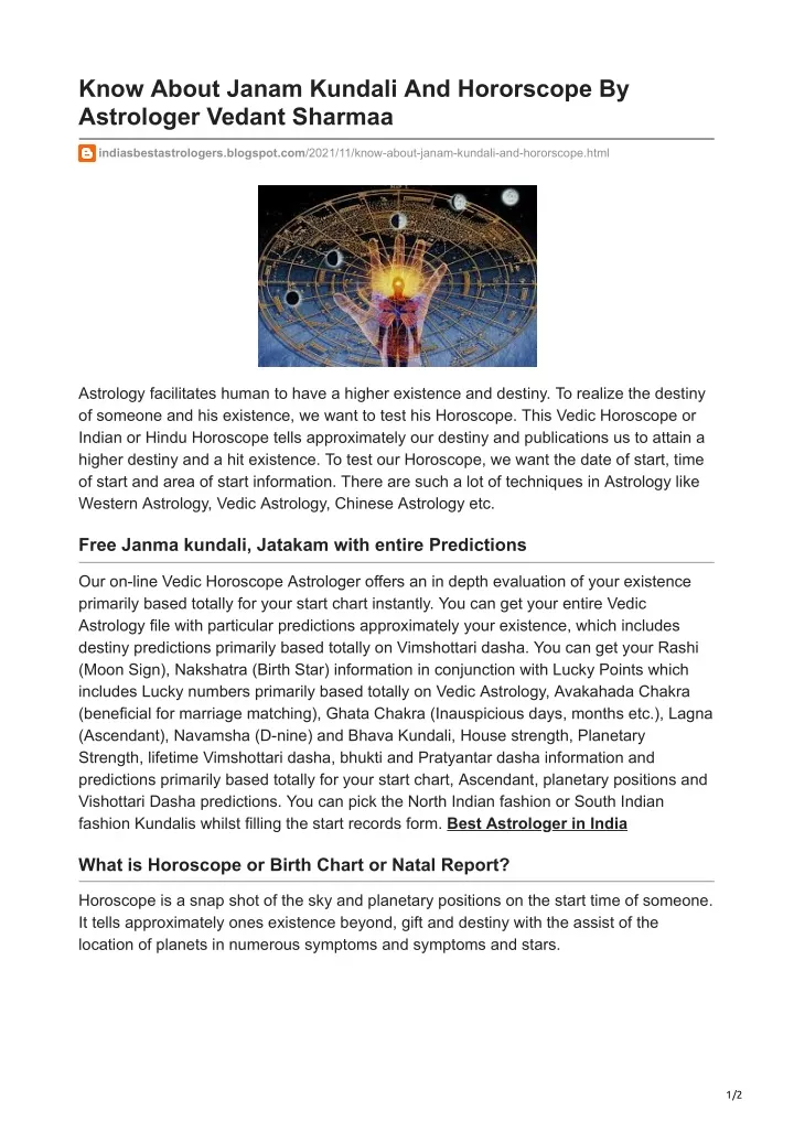 know about janam kundali and hororscope