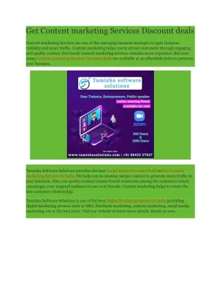 Get Content marketing Services Discount deals