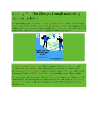 Looking For The Cheapest email marketing Services In India