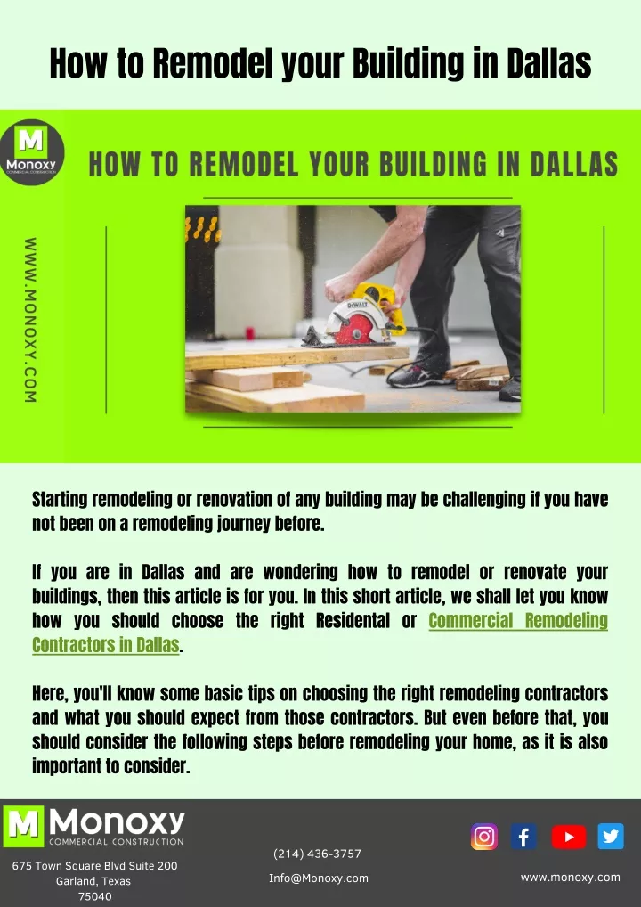 how to remodel your building in dallas