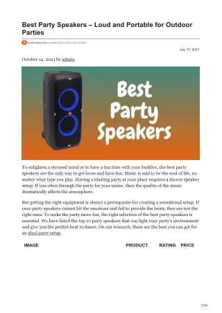 audiospeaks.com-Best Party Speakers  Loud and Portable for Outdoor Parties