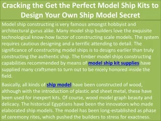cracking the get the perfect model ship kits to design your own ship model secret