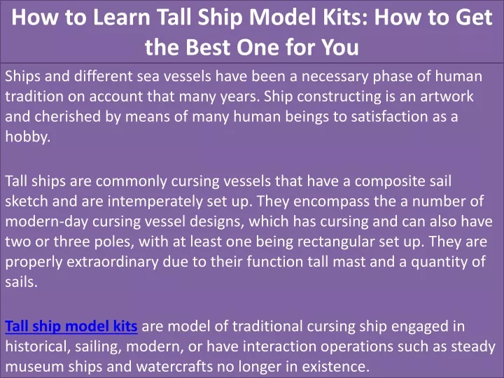 how to learn tall ship model kits how to get the best one for you