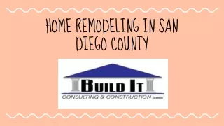 Home Remodeling in San Diego County