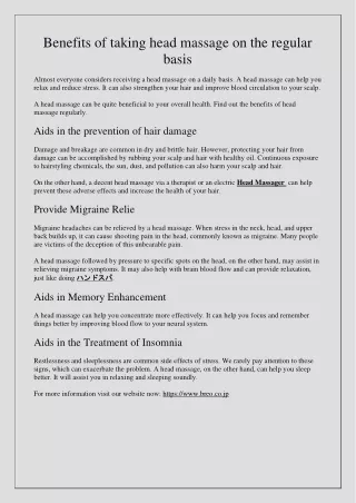 benefits of taking head massage on the regular