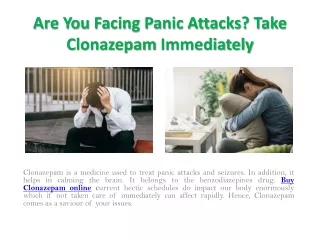 Are You Facing Panic Attacks - Take Clonazepam Immediately-converted