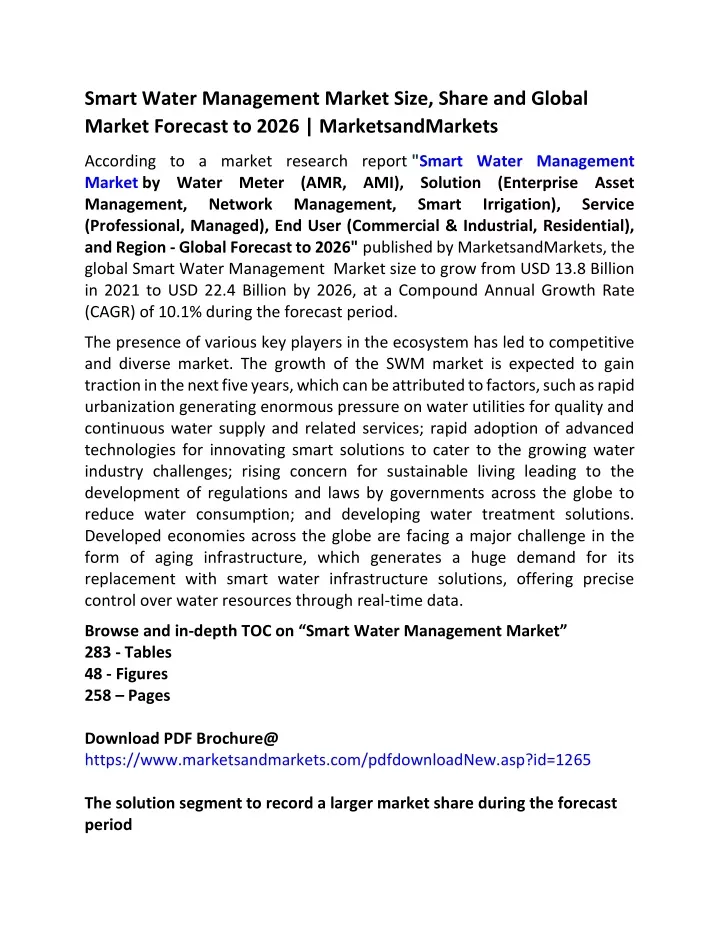 smart water management market size share
