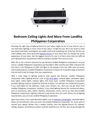 Bedroom Ceiling Lights And More From Landlite Philippines Corporation