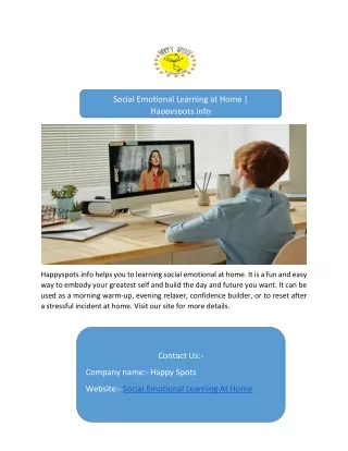 social emotional learning at home happyspots info