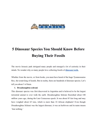 5 dinosaur species you should know before