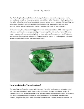 tsavorite king of garnets