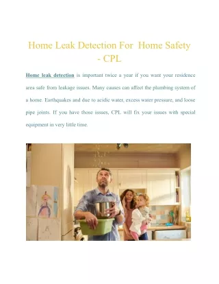 home leak detection for home safety cpl