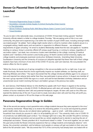 denver co placental stem cell remedy regenerative