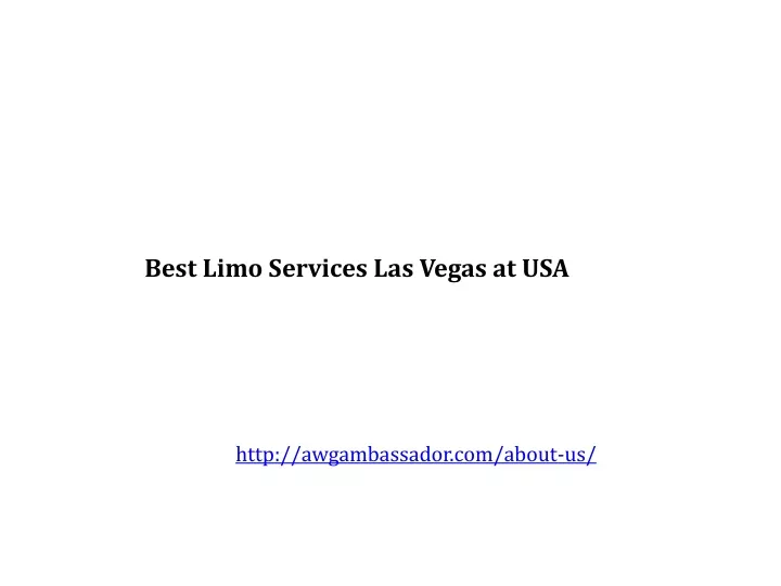 best limo services las vegas at usa