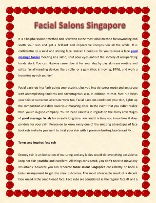 Facial Salons Singapore