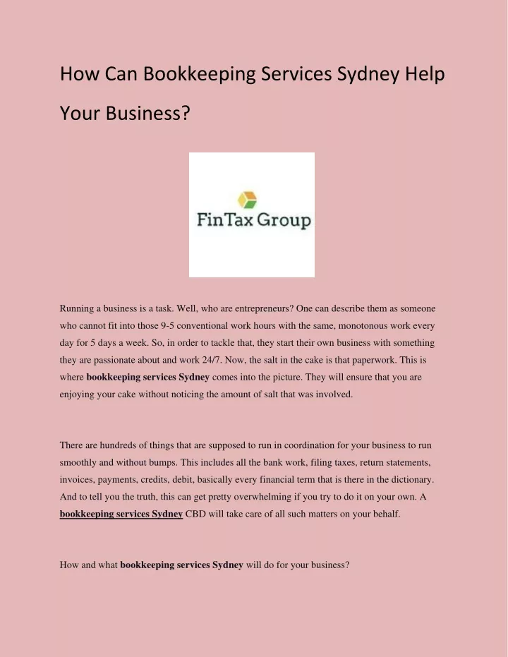 how can bookkeeping services sydney help
