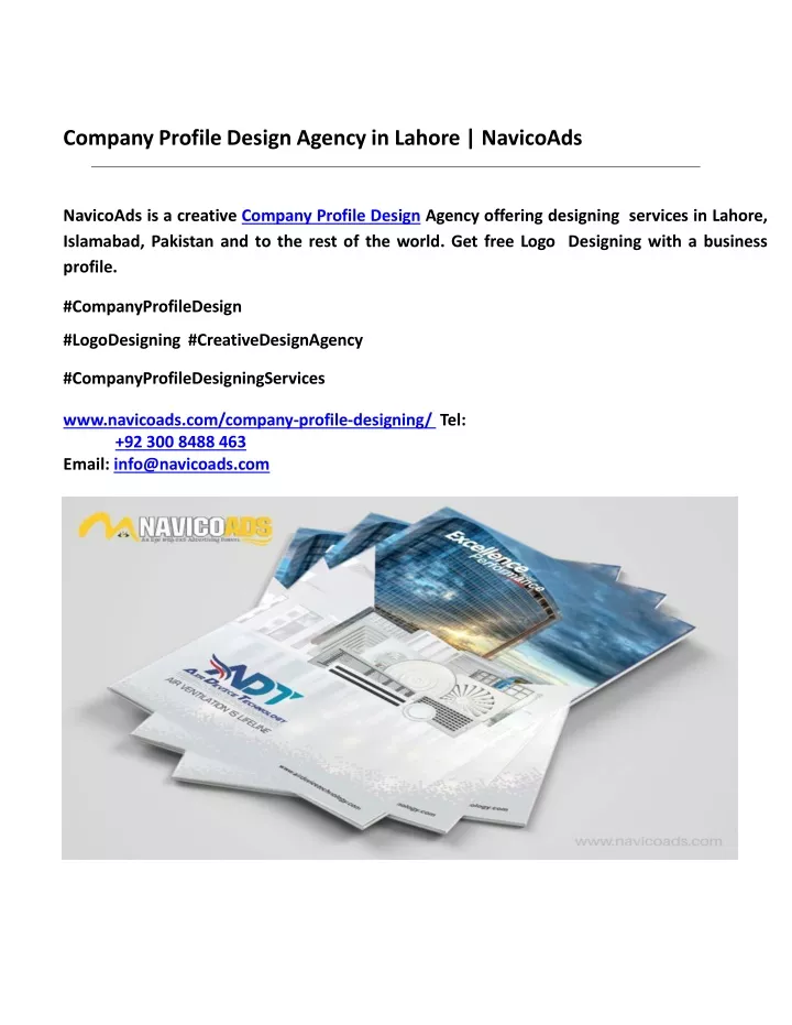 company profile design agency in lahore navicoads