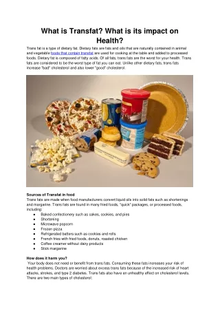 what is transfat what is its impact on health