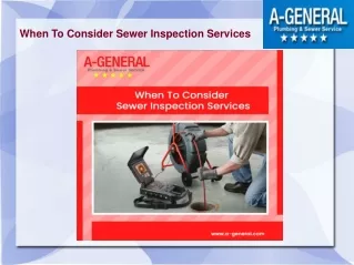 When To Consider Sewer Inspection Services