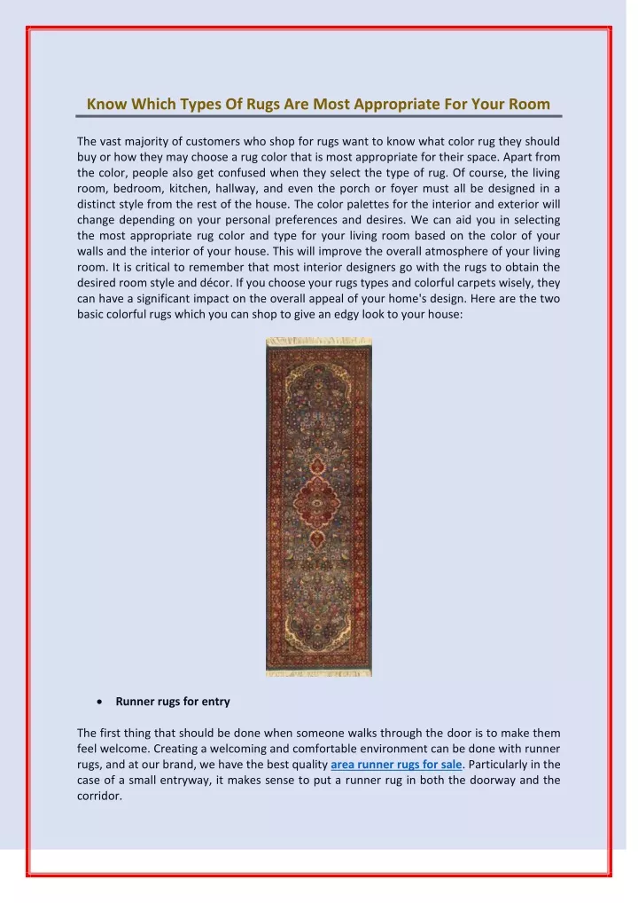 know which types of rugs are most appropriate