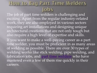 part time welders