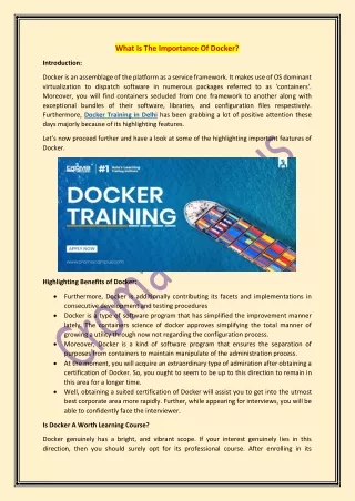 what is the importance of docker