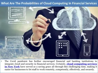 what are the probabilities of cloud computing in financial services