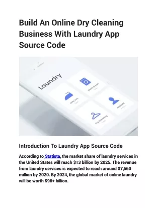 build an online dry cleaning business with laundry app source code